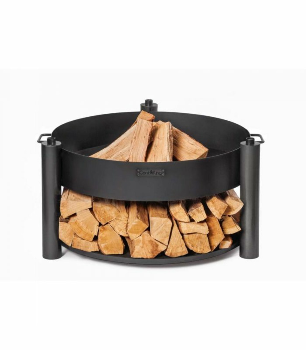 Braséro extérieur montana x, avec grille de cuisson 60cm, acier naturel, cookking, 111800