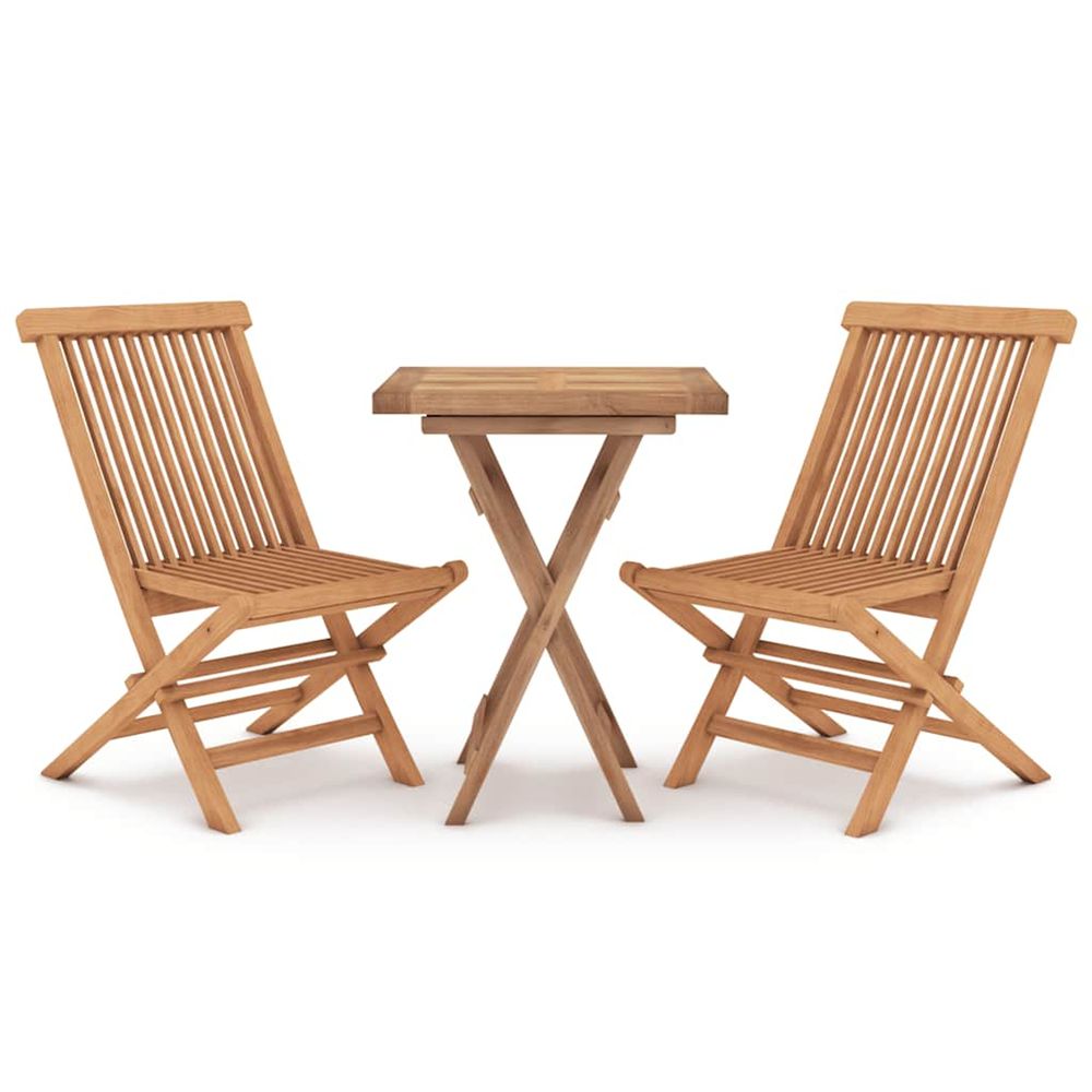 Ensemble à manger de jardin 3 pcs bois de teck massif