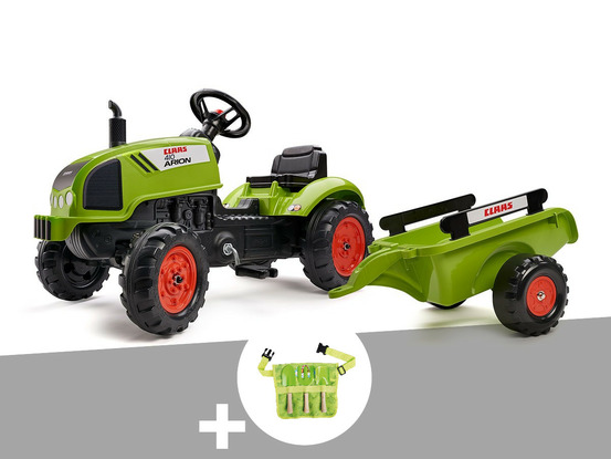 Tracteur enfant claas arion 410 avec remorque 2 à 5 ans + ceinture avec outils d