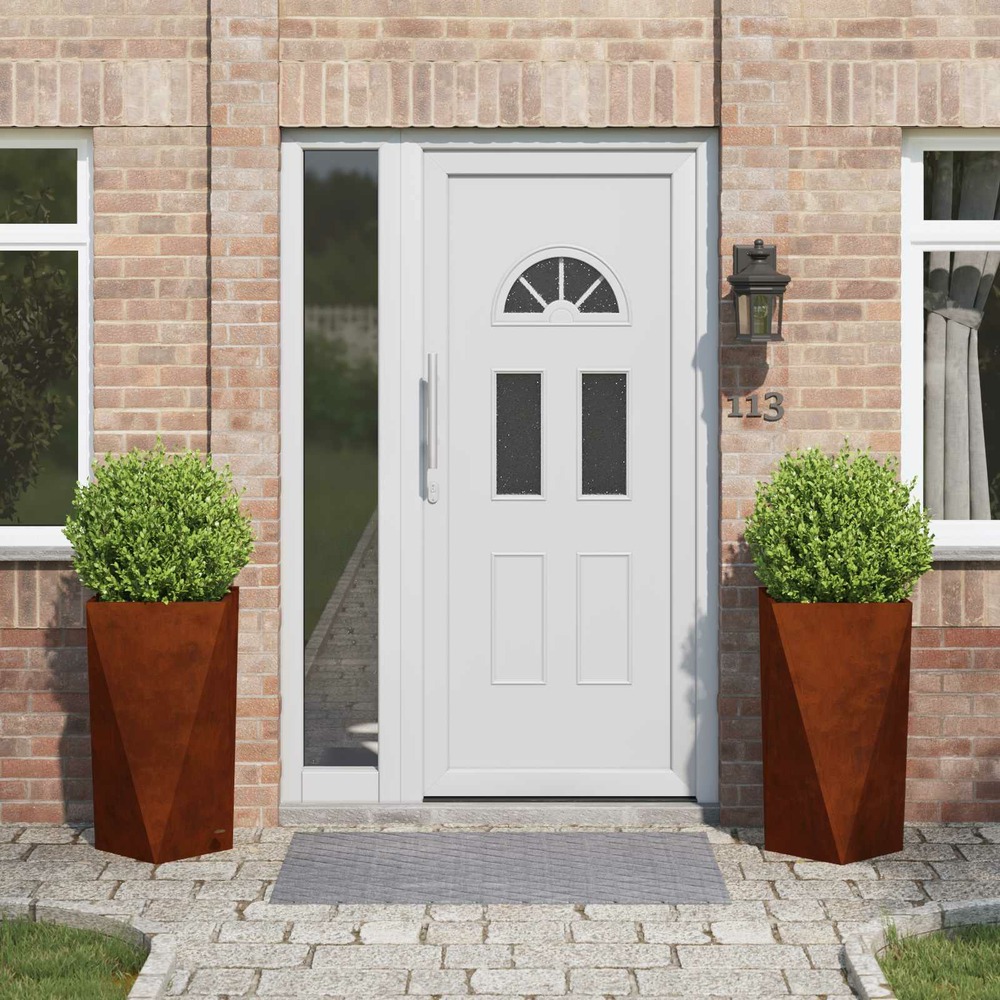 Jardinière 2 pcs rouillé 40 x 40 x 75 cm