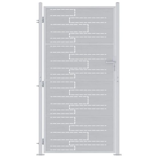 Porte de jardin 85 x 196 cm acier inoxydable verrouillable