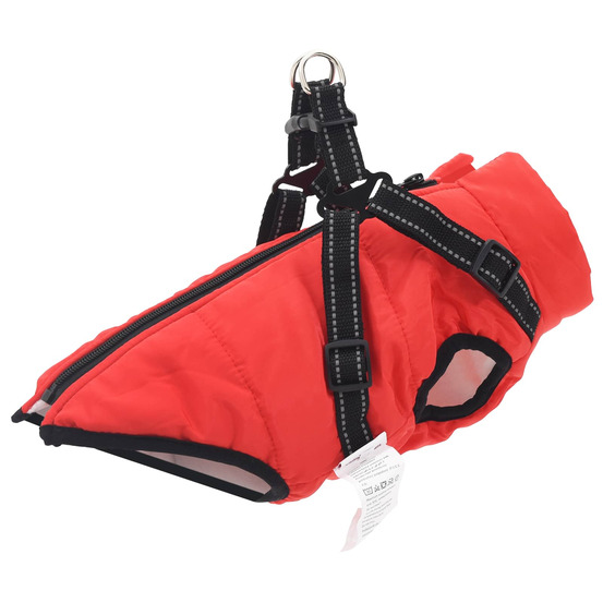 Manteau pour chien avec harnais rouge xl fleece et polyester