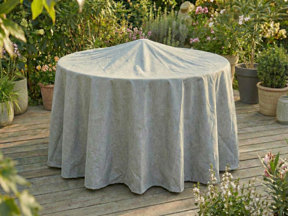 Housse de protection cover garden pour table ronde 6 personnes, avec trépied - ø