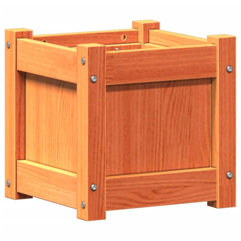 Jardinière d'extérieur cire marron 31x31x31 cm bois de pin massif