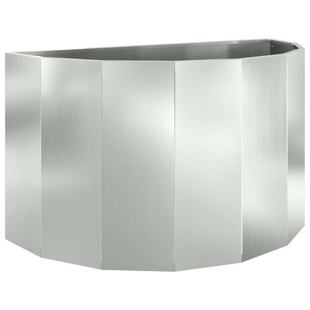 Jardinière d'extérieur argent 90 x 45 x 50 cm acier galvanisé