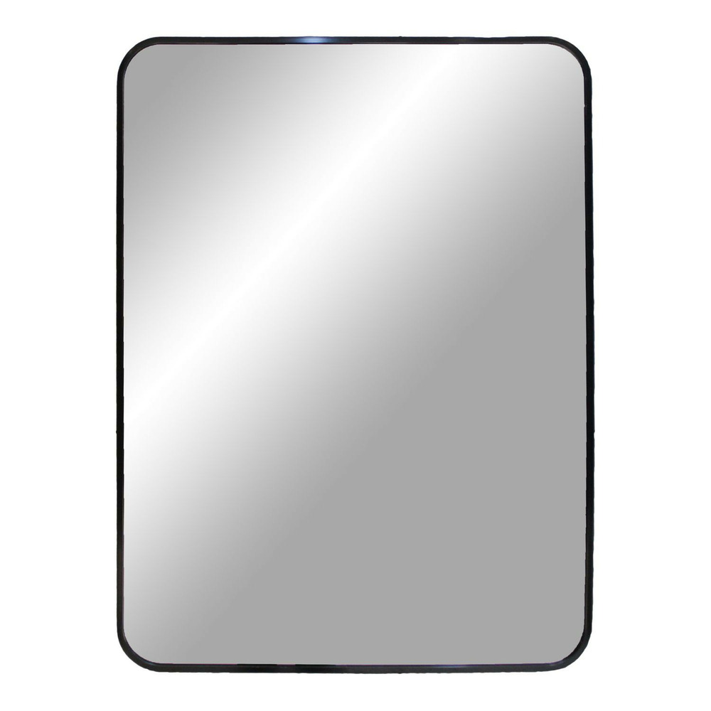 Miroir rectangulaire en aluminium avec cadre noir 50 x 70 cm