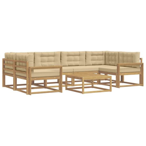 Ensemble de canapés d'extérieur 5 pc blanc et beige