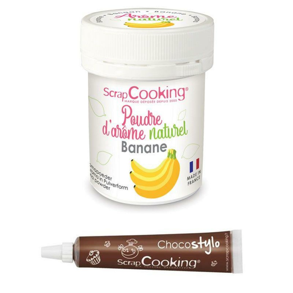 Arôme alimentaire naturel en poudre banane + stylo chocolat