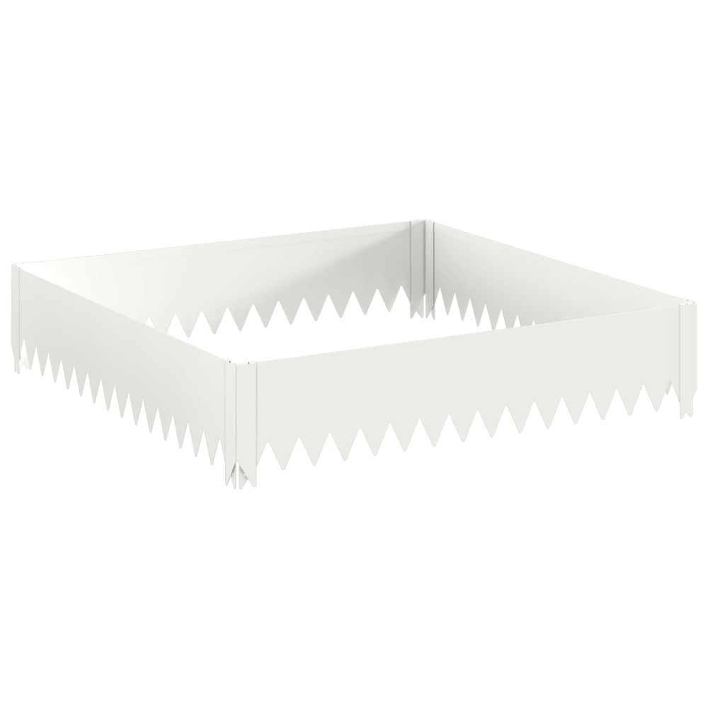 Bordure de pelouse 100 x 100 x 20 cm acier blanc