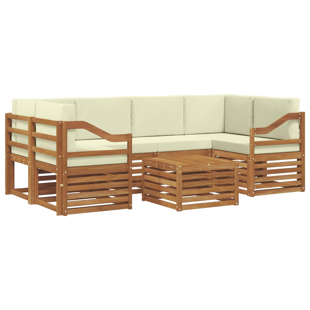 Ensembles de canapés avec coussin 7 pcs naturel et crème