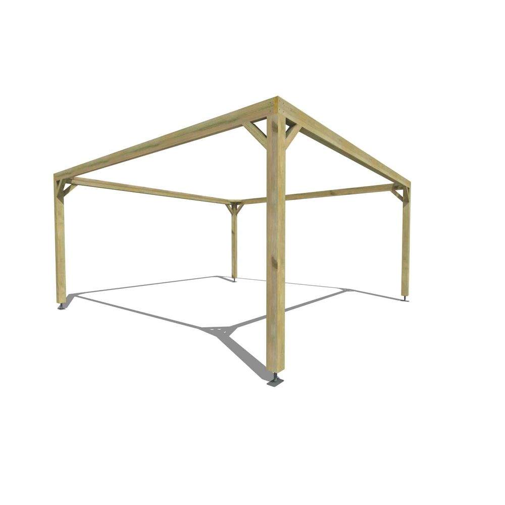 Pergola bois • 5m x 5m • indépendante • cadre simple • livraison comprise