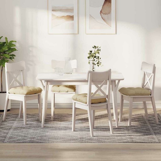 Coussins de siège 4 pcs crème 40 x 40 x 12 cm tissu