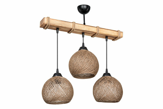 Plafonnier suspension luminaire noyer beige 50x20x63 cm