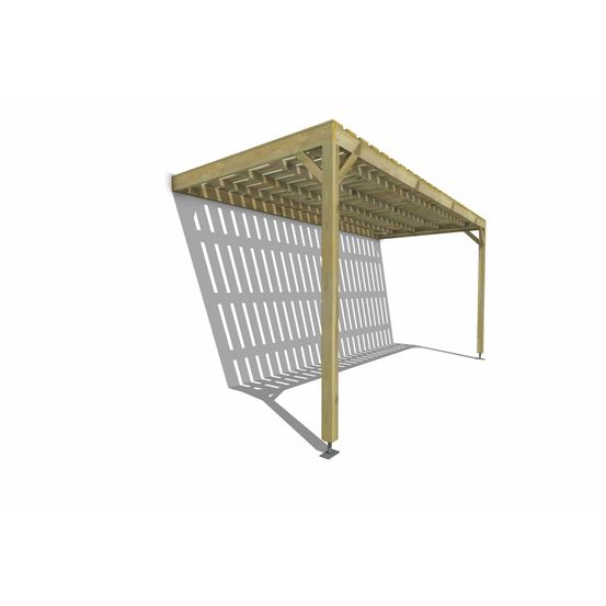 Pergola bois • 5m x 2m • adossée • sens largeur • platelage bois • livraison comprise
