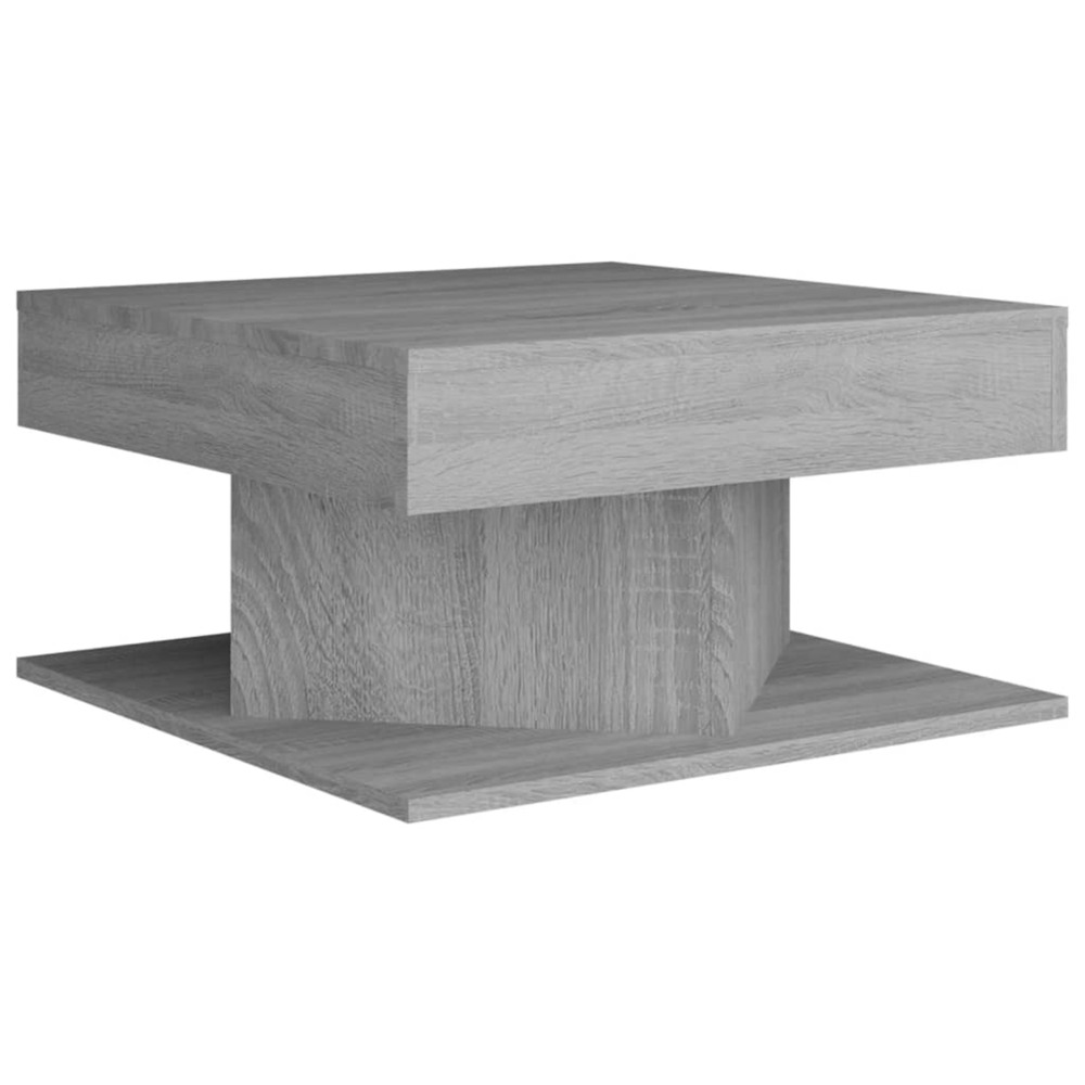 Table basse sonoma gris 57x57x30 cm bois d'ingénierie