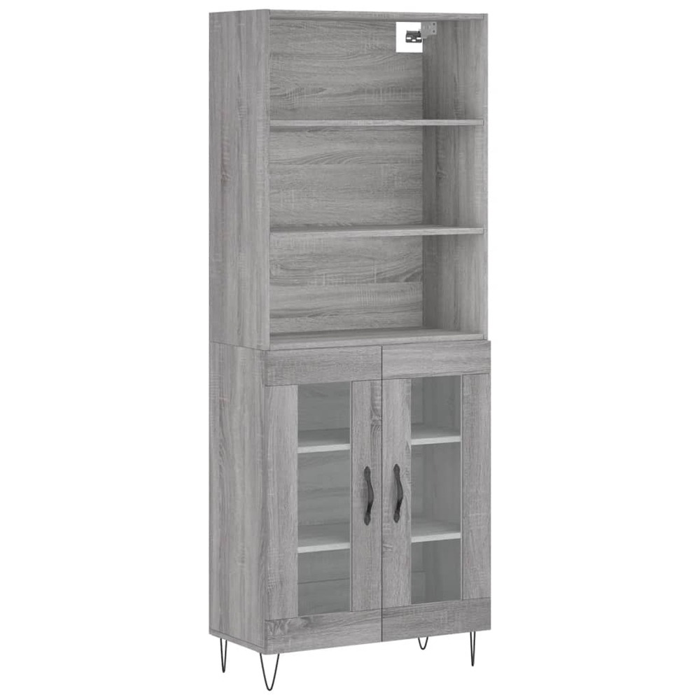 Buffet bahut commode armoire meuble de rangement organisateur cuisine salle de séjour salon haut sonoma 69,5 x 34 x 180 cm bo