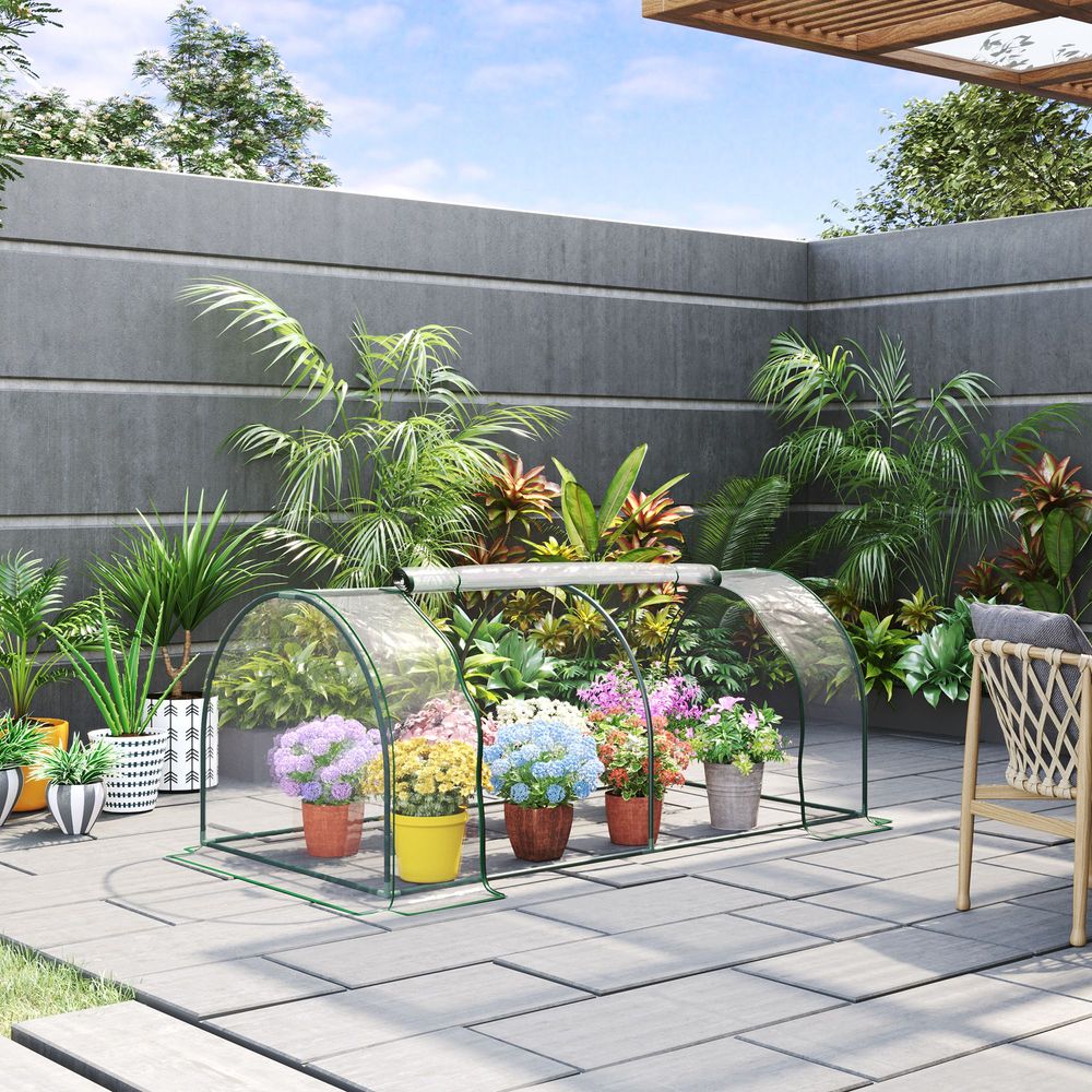 Serre tunnel jardin acier protection plantes potager 200x100x80cm vert - comfortxl outdoor living