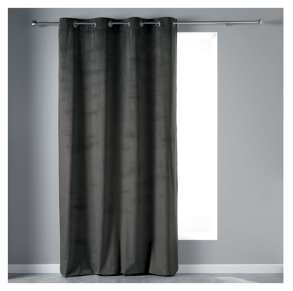 Rideau a oeillets velours 140 x 240 cm velvetina anthracite