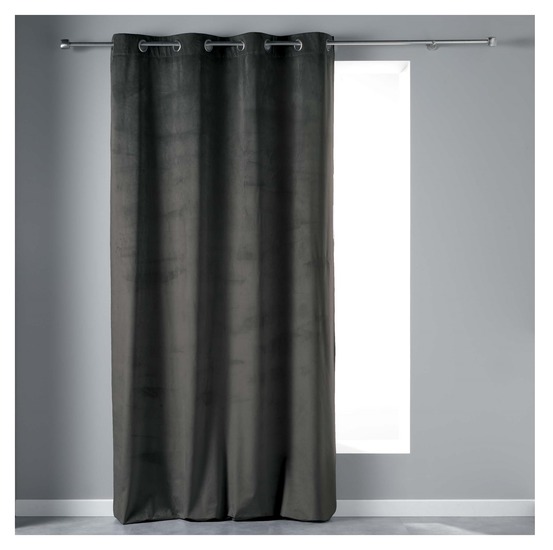 Rideau a oeillets velours 140 x 240 cm velvetina anthracite