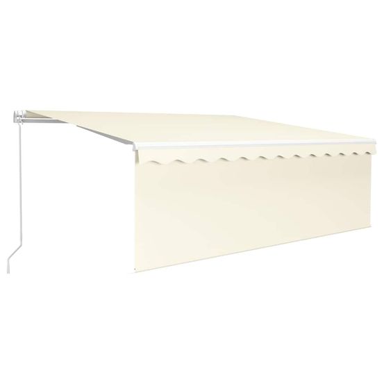 Auvent manuel rétractable avec store et led 4x3 m crème