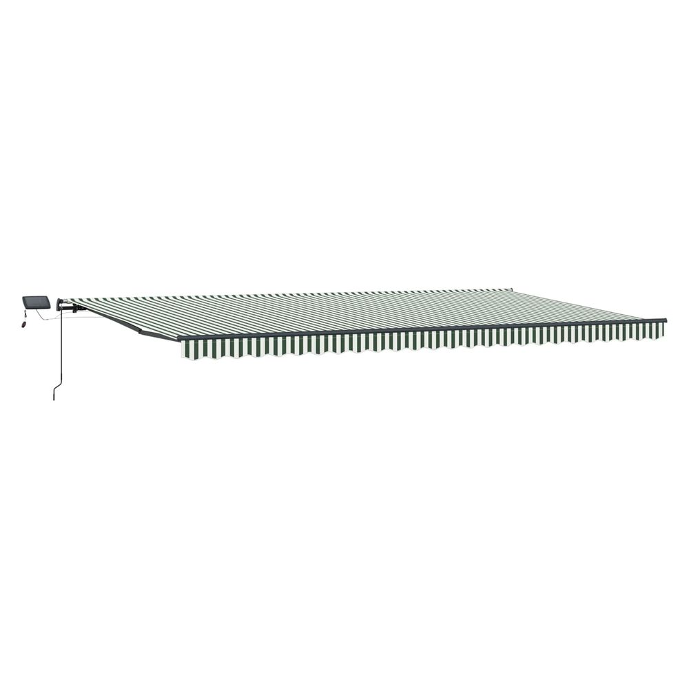 Auvent rétractable vert et blanc 600 × 300 cm