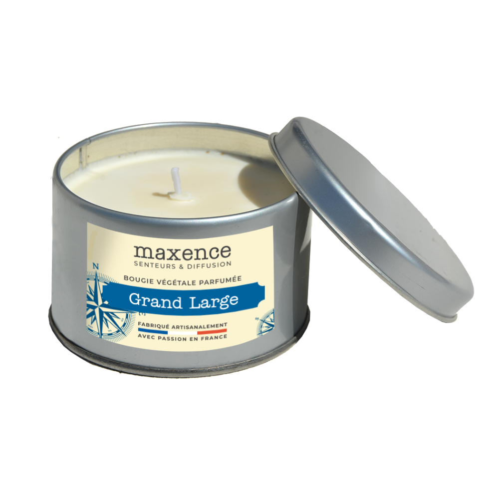 Bougie parfumée cire végétale de soja - grand large - 190g