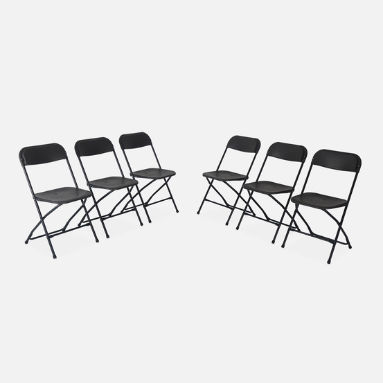 Chaises de réception pliantes – fiesta – 6 chaises d'appoint en plastique et métal