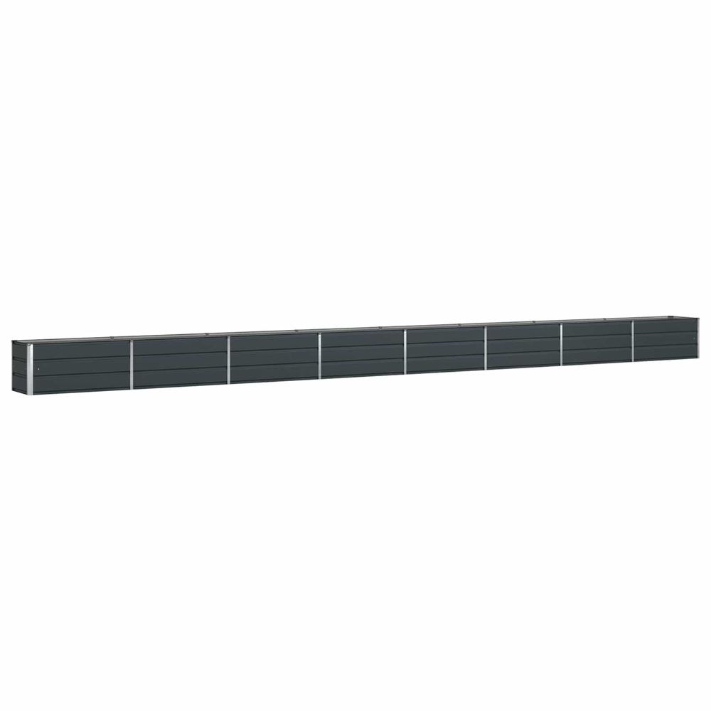 Jardinière d'extérieur anthracite 770 x 50 x 45 cm acier galvanisé