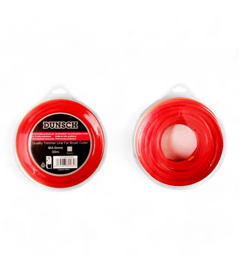 Fil renforcé pour débroussailleuse, forme carrée 4,0mm 30m - dunsch 7311400030sq