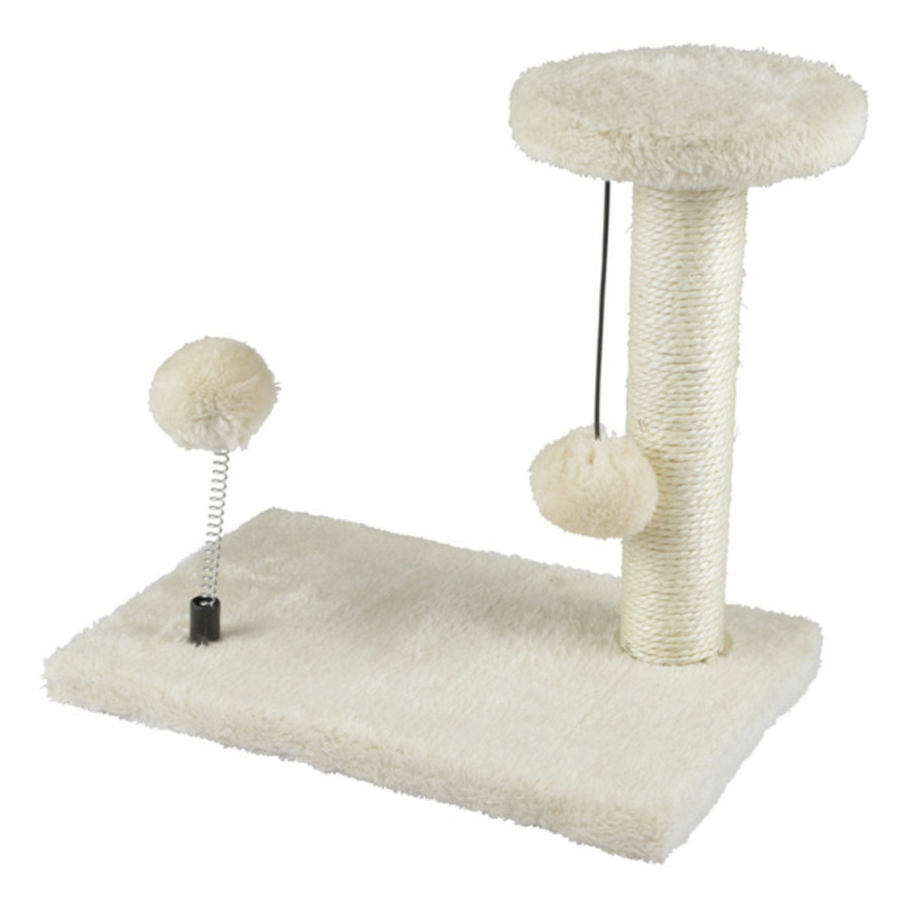 Arbre à chat avec jouets 1 plateforme 28cm écru