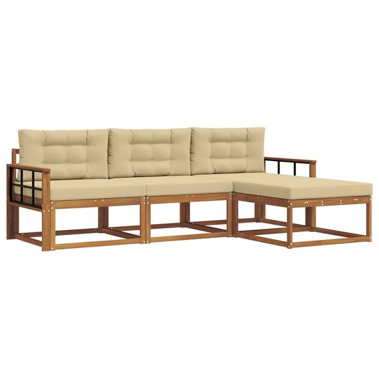 Ensemble de canapés d'extérieur 4 pcs naturel et beige