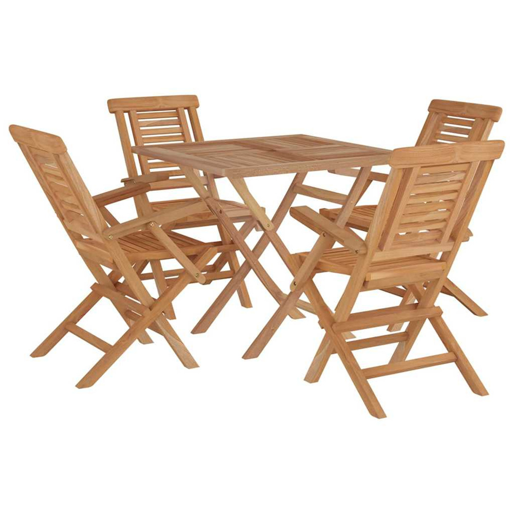 Ensemble à manger de jardin 5 pcs bois de teck massif