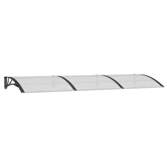 Auvent de porte noir 300x100 cm polycarbonate