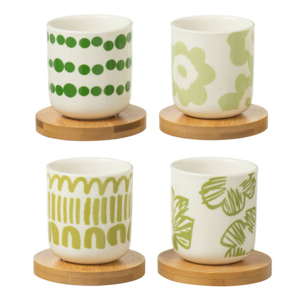 Lot de 4 tasses à café & sous-tasses 