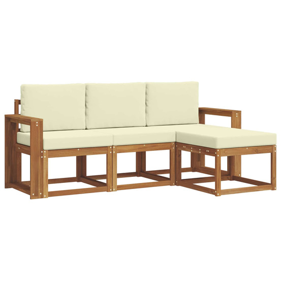 Ensemble de canapés d'extérieur 4 pcs naturel et crème