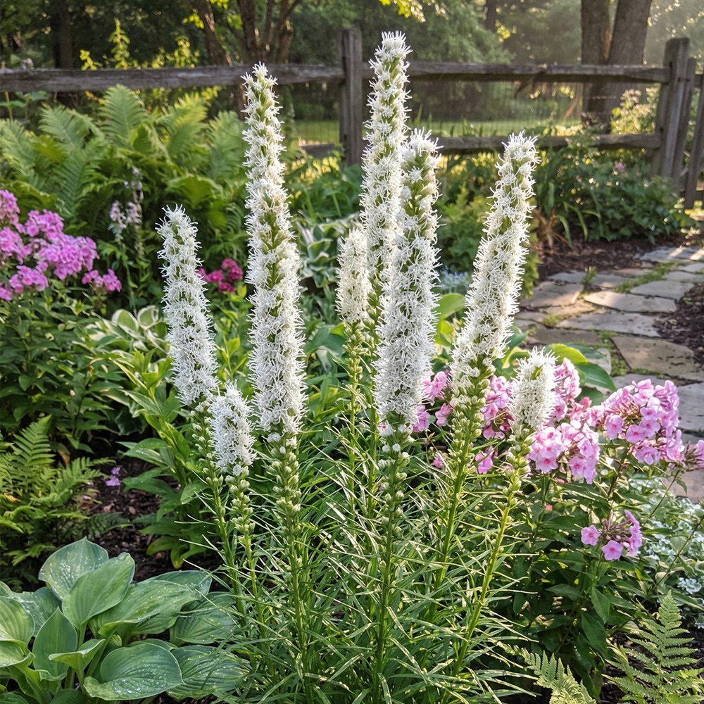 Lot de 3 - liatris spicata alba - liatris noueux - h. 10-20 cm