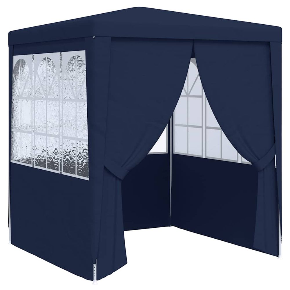 Tente de réception avec parois latérales 2x2 m bleu 90 g/m²
