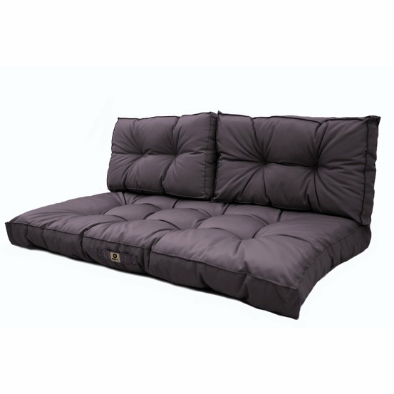 Coussins pour salon de jardin capitonné 100x50cm gris carbone