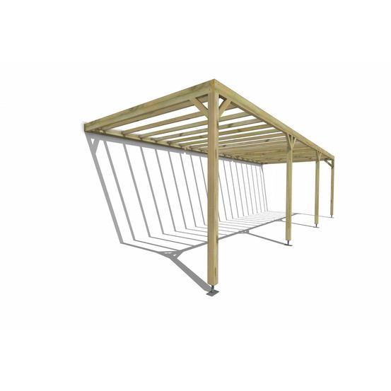 Pergola bois • 9m x 3m • adossée • sens profondeur • livraison comprise
