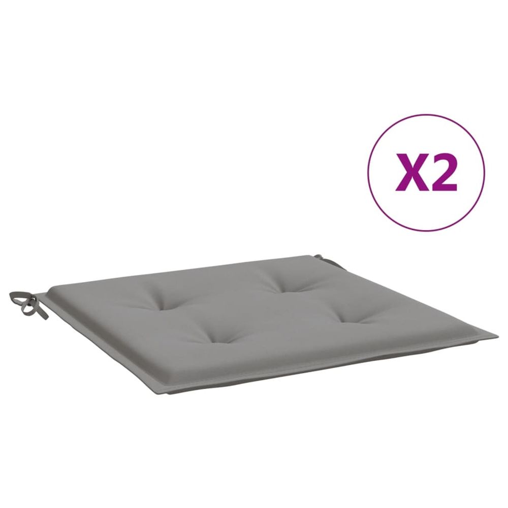 Coussins de chaise de jardin lot de 2 gris 50x50x3 cm