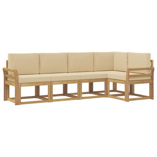 Ensemble de canapés d'extérieur 5 pc blanc et beige