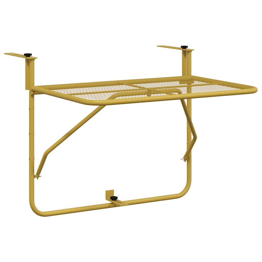 Table de balcon doré 60x40 cm acier