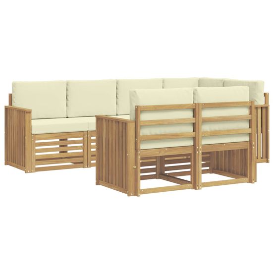 Ensemble de canapés d'extérieur 7 pc blanc et crème polyester
