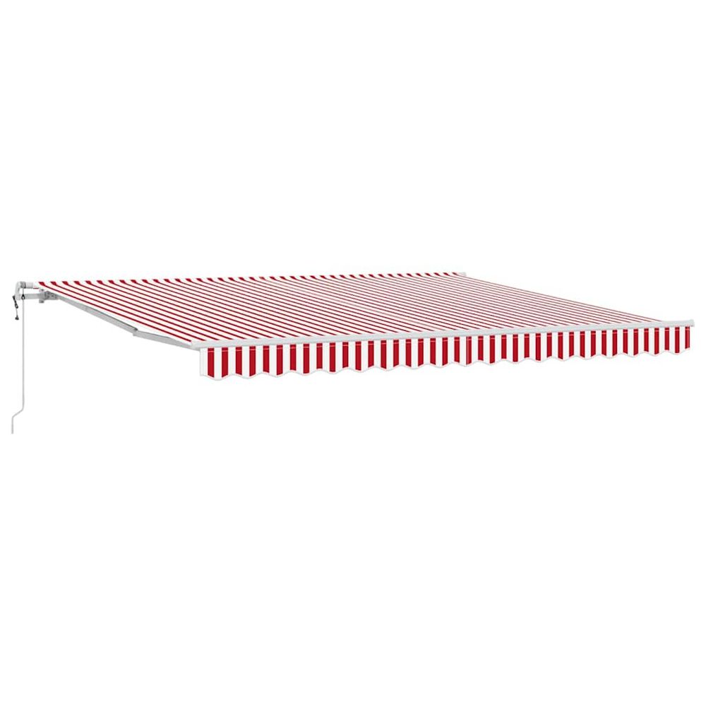 Auvent rétractable rouge et blanc 400 × 350 cm