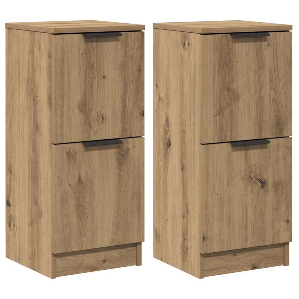 Buffets 2 pcs chêne artisanal 30x30x70 cm bois d'ingénierie