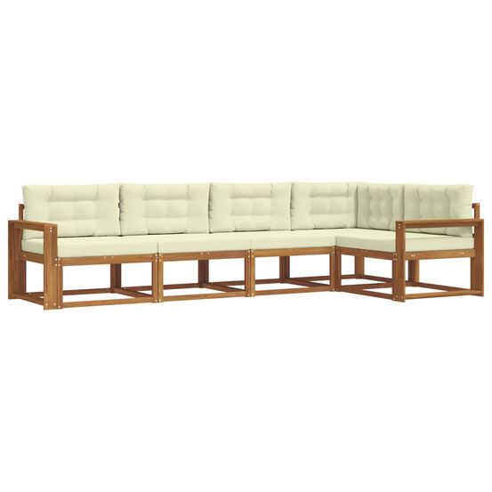 Ensemble de canapés d'extérieur 5 pcs naturel et crème