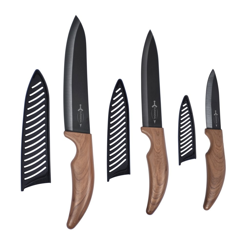 Couteaux légende à lame céramique noire -  |  | set de découpe 3 couteaux (7,5cm, 12,8cm, 15cm)