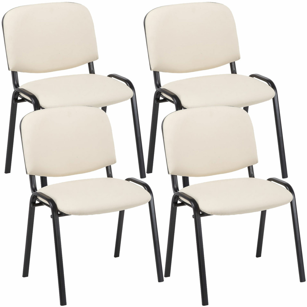 Lot de 4 chaises visiteurs ken simili cuir