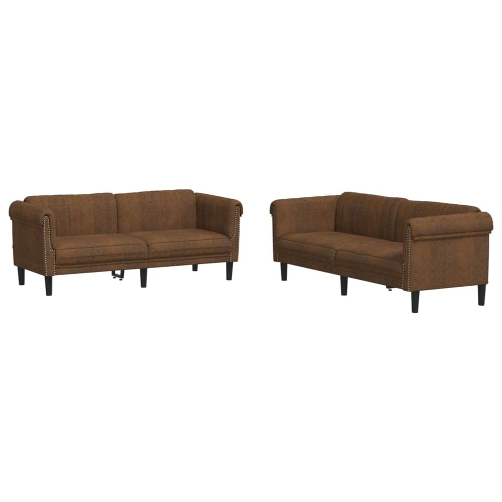 Ensemble de canapés 2 pcs marron velours