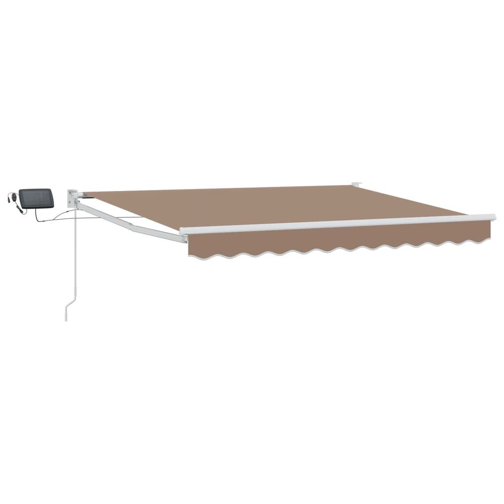 Store rétractable manuel avec leds taupe